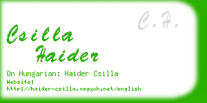 csilla haider business card